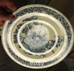 6 Antique Plates French Transferware Ironstone Set LONGWY LOUIS XVI Aesthetic