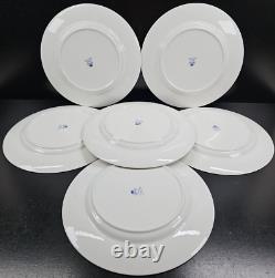 6 Aynsley Henley Dinner Plate Blue Backstamp Set Vintage Floral Gold England Lot