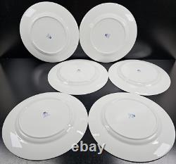 6 Aynsley Henley Dinner Plate Blue Backstamp Set Vintage Floral Gold England Lot