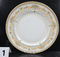 6 Aynsley Henley Dinner Plate Blue Backstamp Set Vintage Floral Gold England Lot