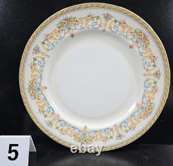 6 Aynsley Henley Dinner Plate Blue Backstamp Set Vintage Floral Gold England Lot