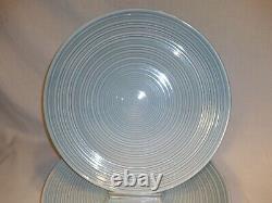 6 DENBY Blue-Green Oversized Dinner Plates Concentric Circles 11 Porcelain