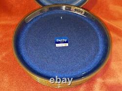 6 DENBY ENGLAND IMPERIAL BLUE 10 COUPE DINNER PLATES NEW with TAG