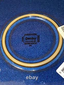 6 DENBY ENGLAND IMPERIAL BLUE 10 COUPE DINNER PLATES NEW with TAG