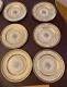 6 Dinner plates Blue heavy Encrusted Gold Floral Arabia Finland Heinrich Selb