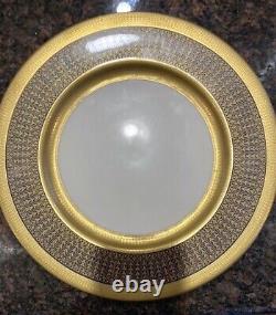 6 Lenox Rare Gold Encrusted Cobalt Blue Dinner 10.5 Plates 1830 / M93a Elegant