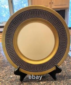 6 Lenox Rare Gold Encrusted Cobalt Blue Dinner 10.5 Plates 1830 / M93a Elegant