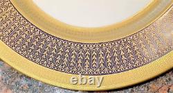 6 Lenox Rare Gold Encrusted Cobalt Blue Dinner 10.5 Plates 1830 / M93a Elegant