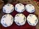 6 Ridgways Chiswick Blue/White-9 1/2 Dinner Plates (1 Crack)