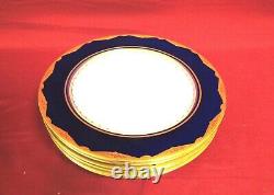 (6) Royal Worcester Gold/cobalt Blue Dinner/cabinet Plates. Mint