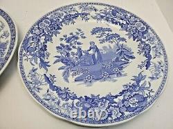 6 SPODE BLUE ROOM COLLECTION SERIES 10 1/4 DINNER PLATES set of 6 SCENES