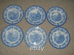 6 Spode Blue Collection Zoological Animal Plates 10 1/2