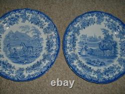 6 Spode Blue Collection Zoological Animal Plates 10 1/2