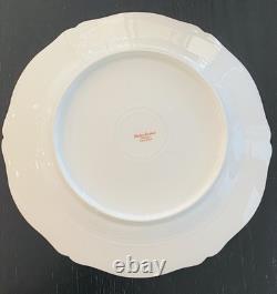 6 Theodore Haviland Limoges Blue Gold Gilt Raised Scallop Dinner Plates Rare