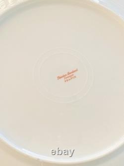6 Theodore Haviland Limoges Blue Gold Gilt Raised Scallop Dinner Plates Rare