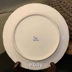 6 Unique Ambrosius Lamm Dresden 7 5/8 Cobalt Blue Courting Scene Plates c. 1900