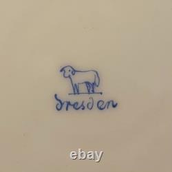 6 Unique Ambrosius Lamm Dresden 7 5/8 Cobalt Blue Courting Scene Plates c. 1900