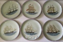 6 VA Mottahedeh Our Maritime Heritage 10.5 Plates 6 Different Ships Mint