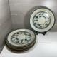 (6) Vintage Chamberlain 10.5 Pottery Stoneware Plates Blue Signed