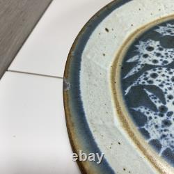 (6) Vintage Chamberlain 10.5 Pottery Stoneware Plates Blue Signed