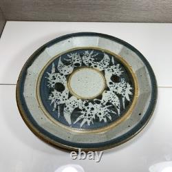 (6) Vintage Chamberlain 10.5 Pottery Stoneware Plates Blue Signed