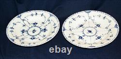 (6) Vintage Royal Copenhagen #571 Blue Fluted Half Lace 10 Dinner Plates 1q-ln