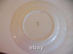 6 Vtg CROWN STAFFORDSHIRE 9 Cobalt Blue Gold Floral DINNER PLATES A7195 c 1900