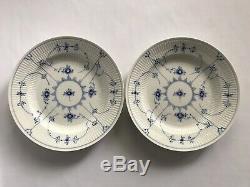 6 Vtg Royal Copenhagen Blue Fluted Plain #175 10 Dinner Plates