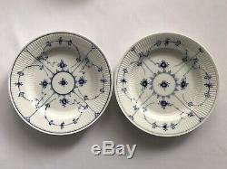 6 Vtg Royal Copenhagen Blue Fluted Plain #175 10 Dinner Plates