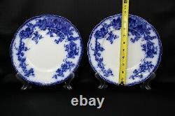 6 Wedgewood Flow Blue Vine Dinner Plate 10 1/4 Semi Porcelain Crown Mark