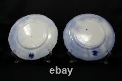 6 Wedgewood Flow Blue Vine Dinner Plate 10 1/4 Semi Porcelain Crown Mark