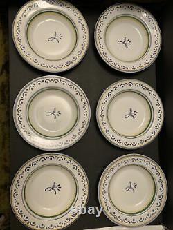 6 Williams Sonoma WSO4 Pasta, Soup Bowls Italy Yellow Blue Green Hand Painted