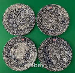 6 pc/QUEEN'S CALICO BLUE Churchill DINNER PLATES 10 1/4 New Royal Wessex