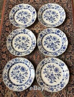 6 x Meissen Blue Onion 10 Dinner Plates