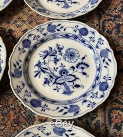 6 x Meissen Blue Onion 10 Dinner Plates