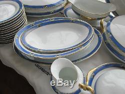 79 Pcs Royal Schwarzburg Germany Sweethome Pat Blue Floral Dinner Set +serv Pcs