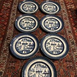 7 Mottahedeh Blue Canton Portugal 10 Dinner Plates Historic Charleston