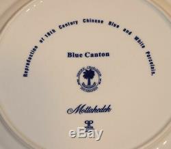 7 Mottahedeh Vista Alegre Portugal Canton Blue 11 Inch Large Dinner Plates