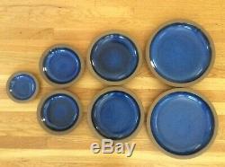 7 Pc Heath Ceramics Moonstone Blue Dinner Salad Dessert Plates Bowl Sausalito CA