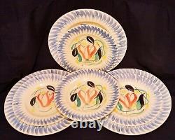 7 TULIP IN POMPADOUR susie cooper vtg dinner plate blu english crown pottery art