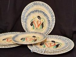 7 TULIP IN POMPADOUR susie cooper vtg dinner plate blu english crown pottery art