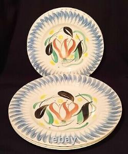 7 TULIP IN POMPADOUR susie cooper vtg dinner plate blu english crown pottery art