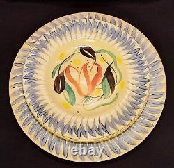 7 TULIP IN POMPADOUR susie cooper vtg dinner plate blu english crown pottery art