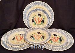 7 TULIP IN POMPADOUR susie cooper vtg dinner plate blu english crown pottery art