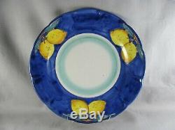 7 Vietri Lemon Dinner Plates, 10-1/8, Ceramica Nando, Amalfi Coast, blue yellow