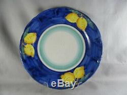 7 Vietri Lemon Dinner Plates, 10-1/8, Ceramica Nando, Amalfi Coast, blue yellow