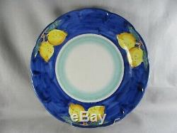 7 Vietri Lemon Dinner Plates, 10-1/8, Ceramica Nando, Amalfi Coast, blue yellow