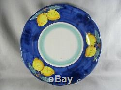 7 Vietri Lemon Dinner Plates, 10-1/8, Ceramica Nando, Amalfi Coast, blue yellow