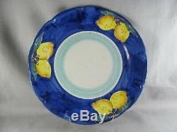 7 Vietri Lemon Dinner Plates, 10-1/8, Ceramica Nando, Amalfi Coast, blue yellow