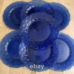 7 X Avon Royal Sapphire Cobalt Blue 10 1/2 Large Dinner Plates Excellent